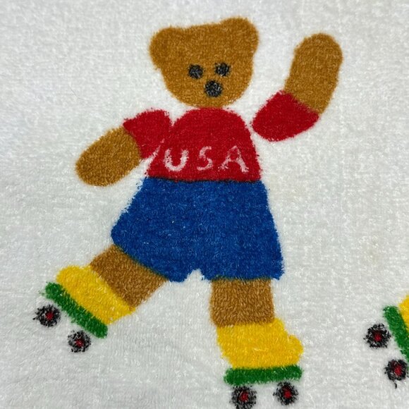 Springmaid Hand Towel Gear Kids Bears Sports Theme USA Vintage Linen 25 x 16 - Picture 6 of 13